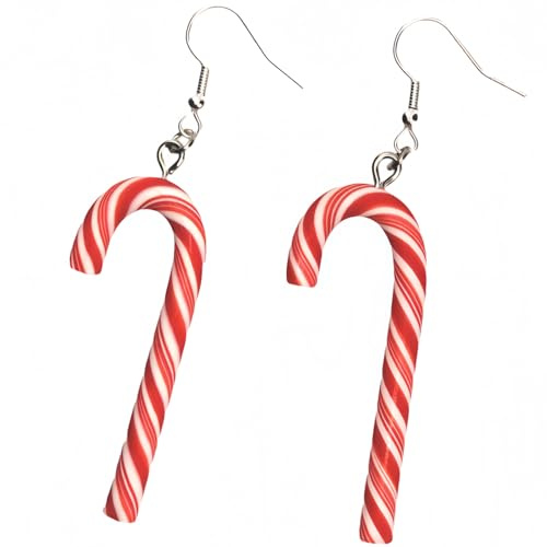 Lysjoy Boucle D'oreille Noel, Boucles D'oreilles Noel Femme, Boucle D Oreille Noels, Bijoux NoëL Femme, Boucles D'Oreilles de NoëL, Accessoire Noels Femmes, Christmas Earrings(Canne de Noël)