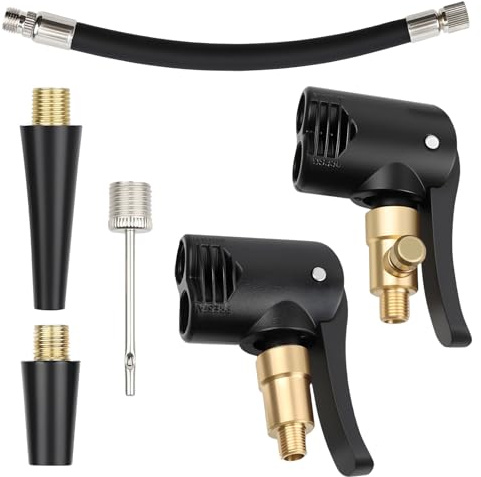 6 Stück Adapter Französisches Ventil, Messing Autoventil Hebelstecker Fahrradventil Adapter Click Valve Ventilwerkzeuge Ventil Air Chuck für Fahrräder Motorräder Autos Reifen