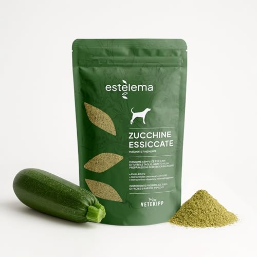 Estèlema – Zucchine essiccate macinate finemente per cani 300 g – 100% naturali, senza additivi – Doypack richiudibile – Ideali per dieta casalinga e BARF