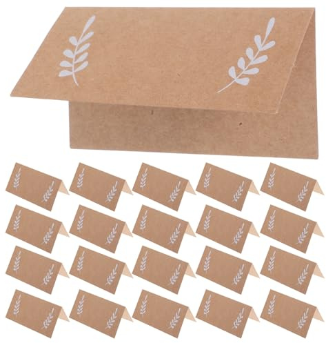 ELAYARD 50 Tarjetas de Lugar en Papel Kraft para Bodas y Eventos al Aire Libre, Personalizables para Asientos y Menús