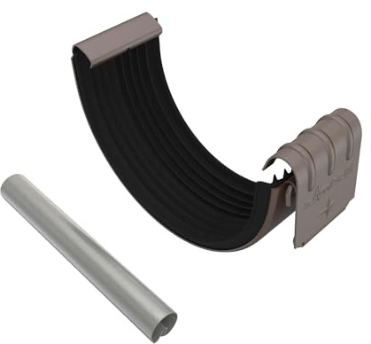 ZAMBELLI Connettore per grondaia zincato incluso connettore a perline 125cm marrone rame Connettore per grondaia per grondaia semicircolare, installazione senza saldatura