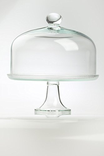 Edwanex Large Display Cake Stand with Glass Design Dome Cover/Lid 35 cm
