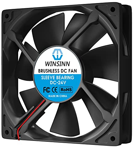 WINSINN 120mm Fan 24V Brushless 12025 120x25mm for Cooling PC Computer Case CPU Coolers Radiators - 2Pin