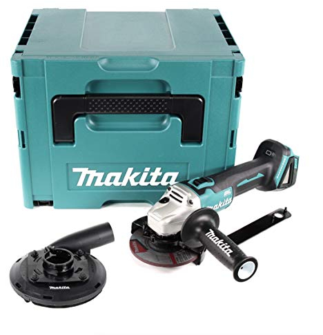 Makita DGA 504 ZJ Akku Winkelschleifer 18V 125mm Brushless Solo + Absaughaube + Makpac - ohne Akku, ohne Ladegerät