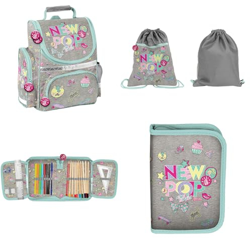 Barbie Schulranzen Set MÄDCHEN 1 KLASSE | Set 3 TEILIG FÜR GRUNDSCHULE | SUPER LEICHT | ERGONOMISCH und ANATOMISCH | FEDERMÄPPCHEN SPORTBEUTEL