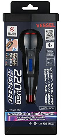 Vessel Ball Grip Rechargeable Screwdriver Cordless (High Speed) No.220USB-S1U 220USBS1U Made in Japan by