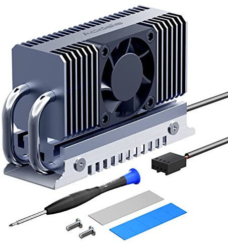 ACIDALIE M.2 Kühlkörper, SSD Kühler für PCIe NVMe oder SATA M2 2280 SSD Kühlung mit Lüfter