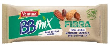 Ventura BB Mix Barrette - Frutta secca ed essiccata - Senza Zuccheri aggiunti - 24 pz X 30gr (FIBRA)