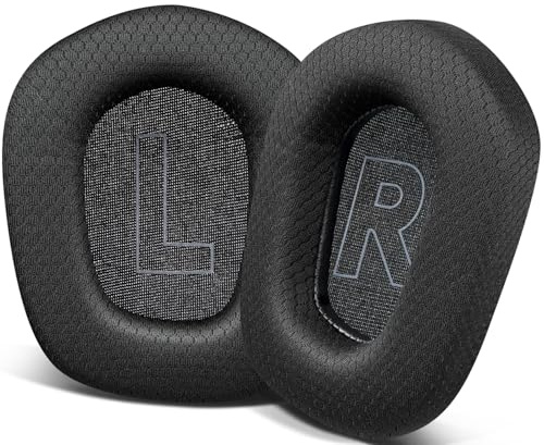 SOULWIT Profesional Almohadillas de Repuesto para Logitech G733 G335 G535 Lightspeed inalámbrico Juego de Auriculares, Cojines del oído con Tela de Malla Duradera,conespuma de Aislamiento - Negro