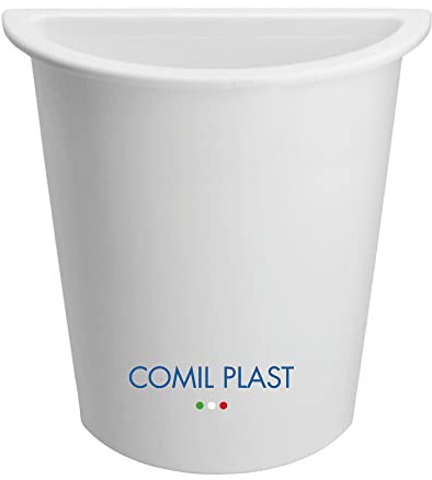Comil Plast | Portafiori Interno in plastica per Vaso da cimitero Mezzaluna Colore Bianco | Lato 14 cm, Altezza 17 cm.