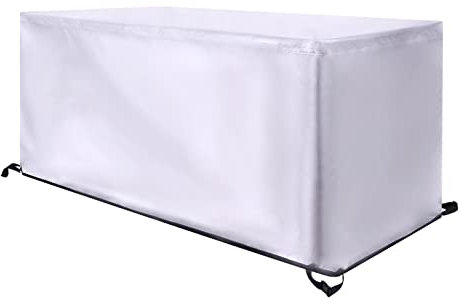 Gartenmöbel Abdeckung - 300x100x75cm(LxWxH) Wasserdicht, Winddicht, UV-Beständiges, Schwarz oder Silber 420D Oxford Gewebe Rechteckig Schutzhülle für Gartentisch Sitzgruppe