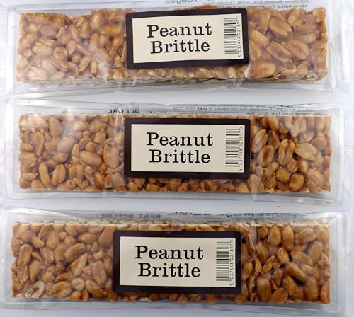 3 Bars of nougat,fudge,peanut brittle or coconut ice bar (PEANUT BRITTLE)