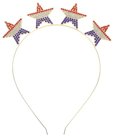 Housoutil Unabhängigkeitstag Sterne Haarreifen, Amerika-Flagge Sterne Haarreifen, 4. Juli Stirnband Für Unabhängigkeitstag Präsidententag