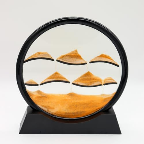 RCQD Sablier Decoratif Cadre Sable Mouvant 3D Art du en Mouvement Peinture de Qui Coule Convient pour Kits de pour Enfants Cadeaux (Or,7,Niveau 3)