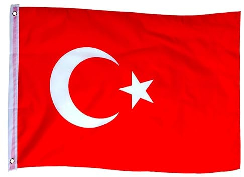 Murago - Türkei Fahne ca.150x90 cm mit Metallösen Türkische Hiss Flagge Ösen große Flaggen Türkiye Bayrak ca. 90x150cm Turkey