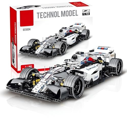 Technik F1 Bausteine Rennauto Set, Speed Serie Rennwagen Klemmbausteine | Classic Speed F1 Rennauto Bausteine Modell für Erwachsene, Sammlerstück und Display Geschenk für Rennfans (1200+ Teile)