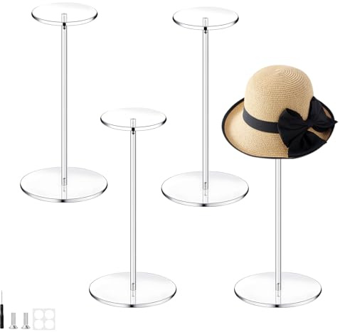 Lucxhcky Hutständer aus Acryl, 4er-Set, Baseballkappen-Halter, Organizer für Display (30 cm)