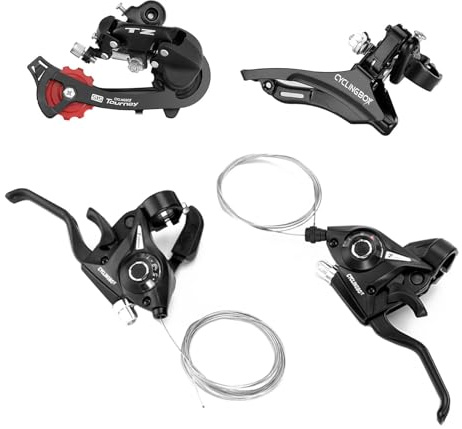 Ensemble De Dérailleur De Vélo - Dérailleur De Vélo De Montagne - Kit De Vélo De Montagne, Vélo De Montagne En Alliage D'aluminium Une Pièce Vélo Siamois 21 Vitesses Régulateur De Vitesse Numérique Éq