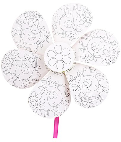 Vaguelly Boys and Girls Windmill Craft Kit Unfinished Paper Windmills for Boys and Girls for Garden Decor