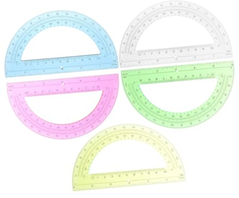 Gogogmee 5 Pezzi Goniometro in Plastica Strumento di Misurazione Angoli Gradi Goniometro Matematico per Studenti e Insegnanti Utile per Disegno Tecnico e Architettura