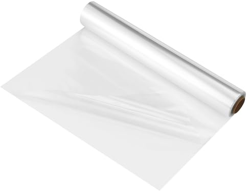 3 Mil Dicke Klare Cellophanfolie,43CM x 30M Klare Cellophan Rolle,Transparent Geschenkfolie Groß,Für Blumen, Geschenkkorbverpackungen, Geschenkverpackungen (Transparent, 43CM x 30M)