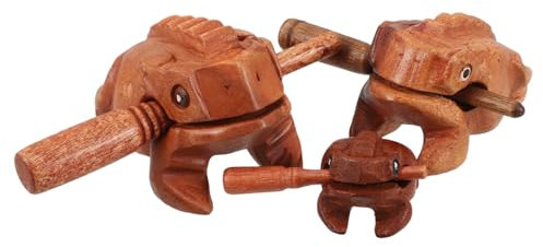 Toyvian 3stücke Frosch Rassel Handgemachtes Musikinstrument Für Schreibtisch Und Symbol Für Verschiedene Angenehmer Einzigartiges Deko-
