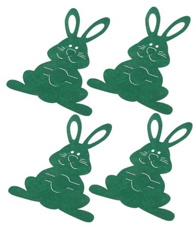 UTHCLO 4stücke Teiliges Bestecktaschen Im Osterhasen-design Wiederverwendbare Filz-besteckhüllen Für Tischdekoration Für Ostern Stabil Und Für Gabeln Und Löffel