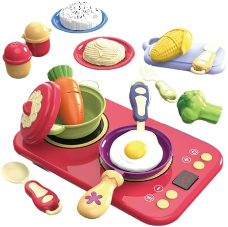 Jeu de Cuisine pour - Set d'ustensiles de Cuisine pour avec Son et lumière, Jouet éducatif et Amusant pour garçons et Filles