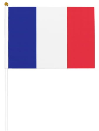 Bandiera francese, confezione da 6 e 10 bandiere portatili, striscioni su bastone, piccole bandiere per sfilate, feste, bar, compleanni
