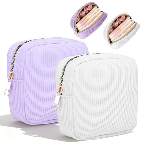 2 stycken bindefack, bärbar tampongsförvaring med dragkedja, periodisk väska, knytväska, liten väska för hygienartiklar för flickor