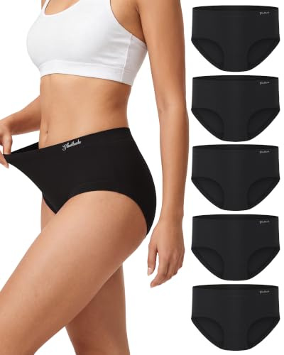 Gladbecke Culotte Femme Bambou Doux - 94% Bambou & 6% Élasthanne, Plat Confortable Stretch Slips, Lot de 5