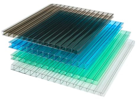 YCOVSFP 48 Fogli di Pannelli for Coperture in Policarbonato A Doppia Parete, Leggeri E Infrangibili, Adatti for Il Fai da Te, Serre, Capannoni Applicazioni Esterne(Clear,50X50cm-6mm)
