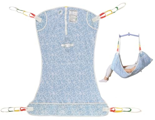 EHUSPU Full Body Patient Hoist Sling with Head Support, Breathable Mesh Transfer Sling, Padded U-Sling for Elderly & Disabled, Universal Fit, 230kg SWL (M)