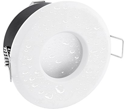 linovum Einbauspot weiß rund IP65 LED-Modul 4W warmweiß flach Bad inkl LED | Flacher Deckenspot IP65 weiß matt - warmweiß, für Bad, Küche & außen, ohne Trafo, wetterfest, inkl. LED-Modul