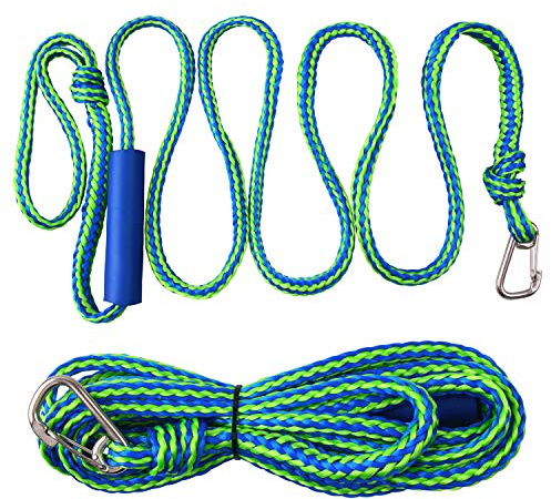 PWC Dock Line Tow Ropes 2pcs Boat Mooring Rope with 316 Stainless Steel Clip 10mm Braided Line Marine Rope with Loops for Jet ski Watercraft Boat Kayak (2.1M-10MM-2PCS)