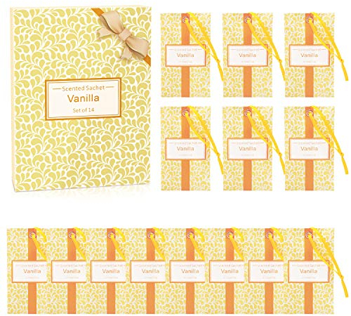 LA BELLEFÉE Duftsäckchen Vanilla duftende Sachets Duftkissen Taschen für Schubladen Schränke und Autos, 10g x 14