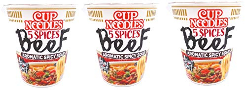 3 Confezioni CUP NOODLES di Manzo Giapponesi 66 gr