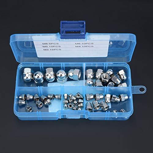 Acorn Nut, 50pcs M3/M4/M5/M6/M8 Acorn Nut Kit Stainless Steel Dome Head Cap Hex Nuts