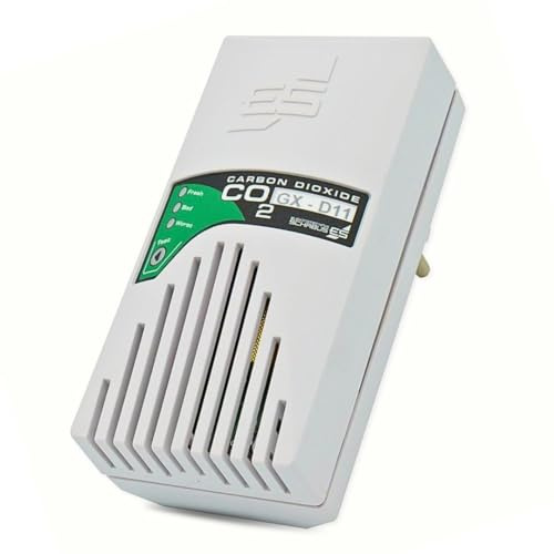 Schabus GX-D11 CO₂ Steckdosen-Ampel ideal für Arztpraxen | Plug & Play CO₂-Warngerät, LED-Ampel (grün/gelb/rot), Akustisches Signal, Automatische Kalibrierung