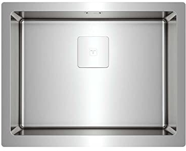 TEKA Fregadero Encastrado 1 Seno 60 cm en Acero Inoxidable, Profundidad 20 cm, Desagüe con Válvula Canasta y Sifón, SilentSmart, Triple Instalación, AMERICAN PRO 60 M-XP 1B