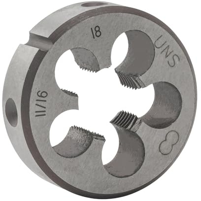 Aceteel 11/16 Zoll-18 UNS Runde Schneideisen Rechtshänder Maschinengewinde-Schneideisen 11/16 x 18 UNS