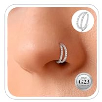 ESHIONER Näspiercing, G23, titan, allergivänlig, näsring, silver, guld, septumpiercing, helix CZ 18 g, 16 g, klickerring, nostril, tragus, conch, piercing, ring, näsa, Daith Rook, piercing, smycken, 6