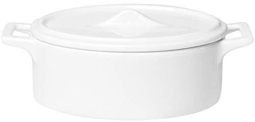 Keramik-Kochgeschirr-Set, weißes Porzellan, doppelte Ohrbandabdeckung, Toast gebacken, ovale Dessertschale, Vogelnest, Haifischflossensuppe (Farbe: Weiß, Größe: