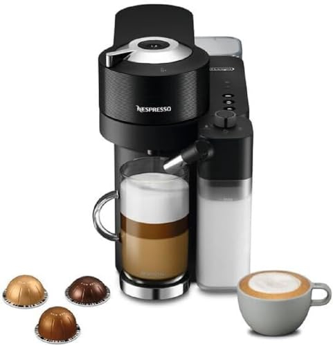 De'Longhi Nespresso Vertuo Lattissima ENV300.B, Kaffeekapselmaschine mit Automatischem Milchaufschäumsystem, 5 Tassengrößen, 3 Milch-Rezepte, Einfache Bedienung, Mattschwarz