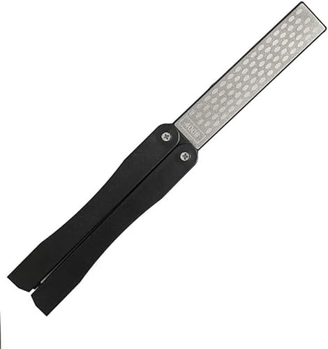 MAHWER Knife Sharpener，Diamond Knife Sharpener Double Sided Folded Pocket Sharpener for Knife Axe Drill Sharpening Stone Grinder Garden Kitchen Tool (Color : Black)