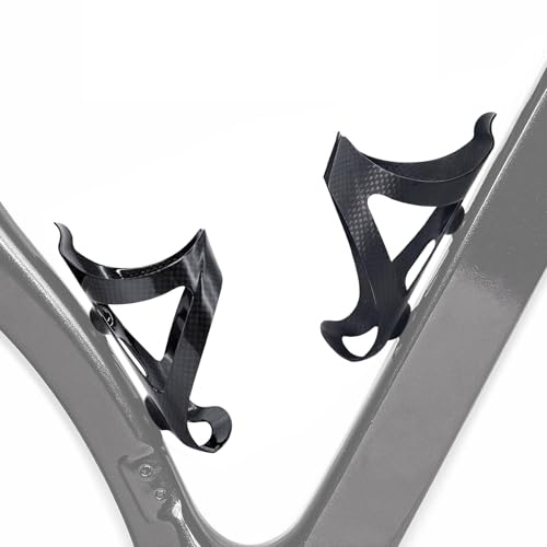 Joxvizx Bike Water Bottle Holder, 2 Pack Full Carbon Fiber Bicycle Drink Water Bottle Cages Brackets for Mountain Bike MTB Road Bike, Bike Accessories, Ultra Light, Gloss Black