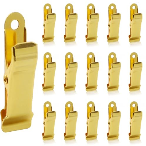 XGNG 24PCS Gold Crocodile Clamps Metal Mini Clamps Mini Spring Clamp Crocodile Alligator Clips Alligator Clamps for Work, Smooth Jaw