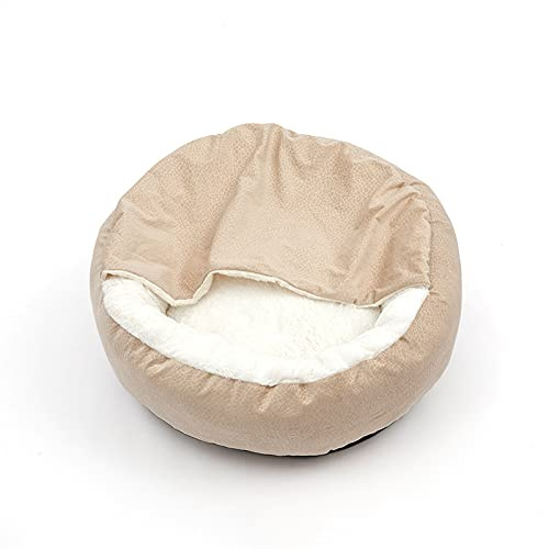 SWZEC hundeliebling Cozy Cave Flauschige Hundehöhle - das Original (60CM,Beige)