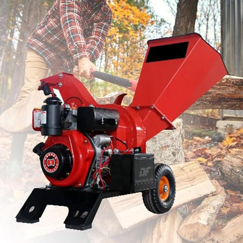 XINGLUOY Garden Electric Shredder,173f Diesel Tree Shredder, 3.6l Fuel Tank, Shredding Diameter (Size : Manual-start)