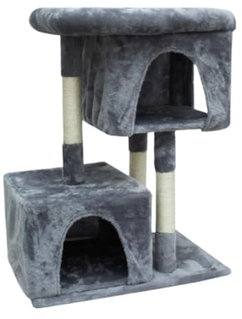 ASHSDI Katzen Kletterbaum Katzenbaum Hoch Kratzbaum Für Hauskatzen, Hoher Katzenturm Mit Sisal-Kratzstämmen Und Gepolsterten Plüschpolstern Katzenmöbel